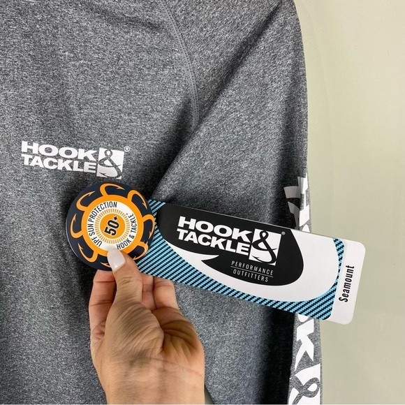 Hook‎ & Tackle: Men's Performance Fishing Boating SPF Shirt Top Small (NWT) - Picture 2 of 7